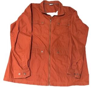 Columbia Jacket Mens Size XXL‎ Orange Rugged RIdge Full Zip Canvas Cargo Utility